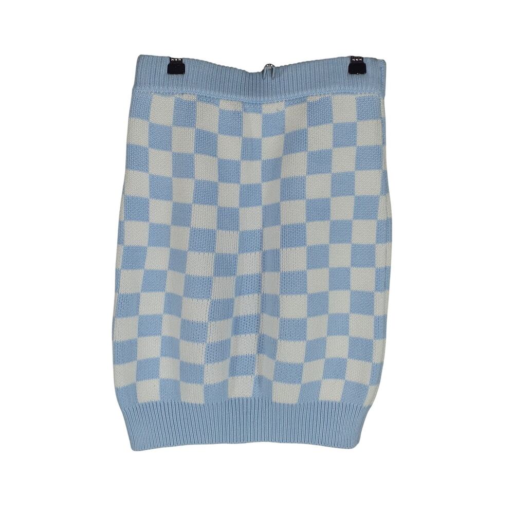 Lovers And Friends Checkered Blue And White Eliada Mini Skirt Size XS - Picture 3 of 5